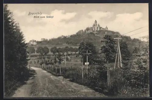 AK Braunfels, Blick zum Schloss