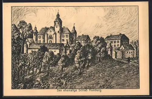 Künstler-AK Homburg / Höhe, Das ehemalige Schloss Homburg
