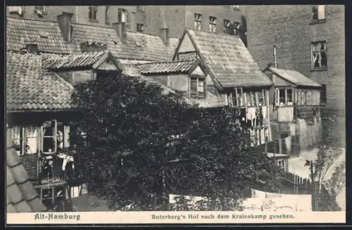 AK Alt-Hamburg, Roterberg`s Hof nach dem Kraienkamp