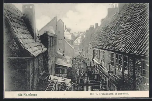 AK Alt-Hamburg, Hof vom Kraienkamp 18 gesehen