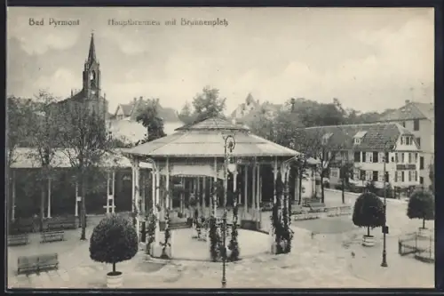 AK Bad Pyrmont, Hauptbrunnen, Brunnenplatz