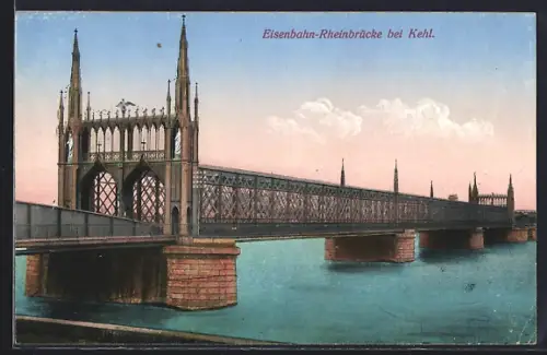 AK Kehl, Eisenbahn-Rheinbrücke