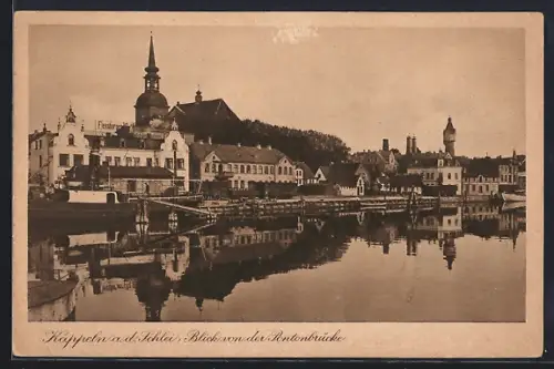 AK Kappeln a. d. Schlei, Blick von der Pontonbrücke