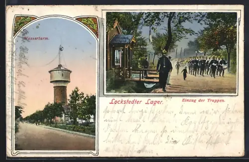 AK Lockstedter Lager, Wasserturm, Einzug der Truppen