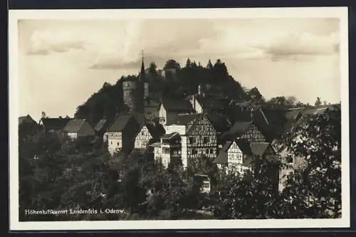 AK Lindenfels i. Odenw., Teilansicht mit Kirche