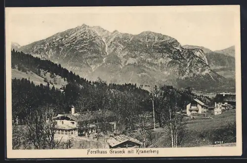 AK Garmisch-Partenkirchen, Forsthaus Graseck mit Kramerberg