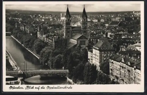 AK München, Blick auf die Maximilianskirche