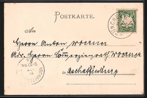 Künstler-AK München, Alter Hof am Platzl