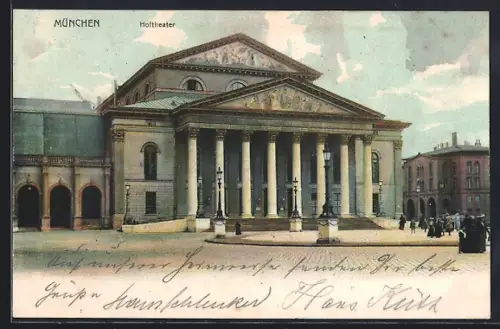 AK München, Hoftheater am Max-Joseph Platz