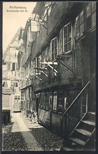 AK Alt-Hamburg, Hof in der Breite Strasse 25
