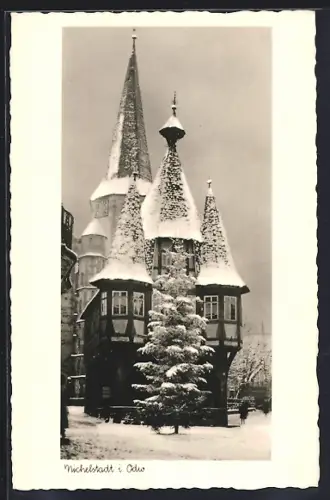 AK Michelstadt i. Odw., Kirche im Schnee