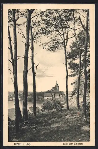 AK Mölln i. Lbg., Blick vom Haidberg mit Kirche