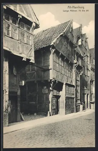 AK Alt-Hamburg, Strasse Lange Mühren 70 bis 64