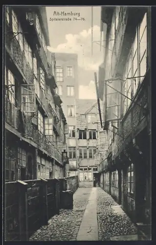 AK Alt-Hamburg, Hof in der Spitalerstrasse 74-76