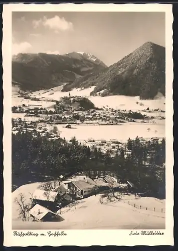 AK Ruhpolding, Teilansicht mit Hochfelln im Schnee