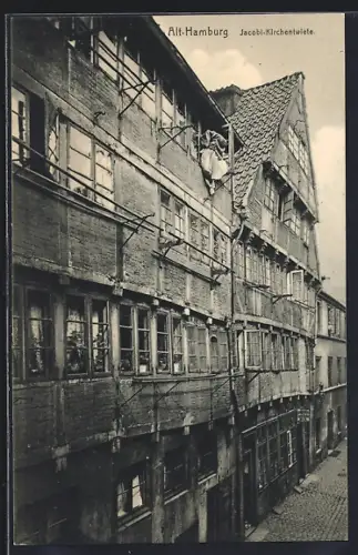 AK Alt-Hamburg, Jacobi-Kirchentwiete mit Geschäft
