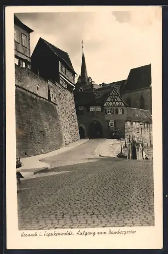 AK Kronach / Frankenwald, Aufgang zum Bambergertor