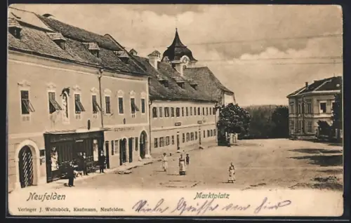 AK Neufelden, Marktplatz mit K. K. Tabak-Verlag