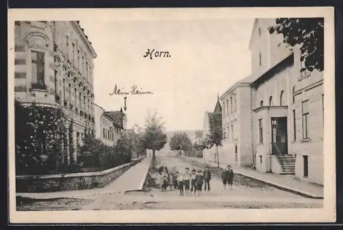 AK Horn, Strassenpartie mit Kindern