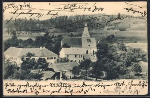 AK Rechberg /O.-Oe., Ortspartie mit Kirche
