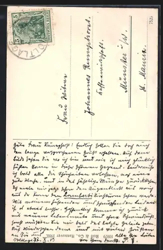 AK Voltlage, Gasthof Knuf, Kirche, Overberg Denkmal