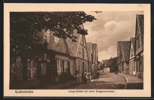 AK Quakenbrück, Lange-Strasse mit altem Burgmannshaus