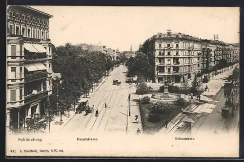 AK Schöneberg, Hauptstrasse und Bahnstrasse