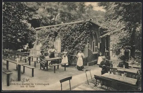 AK Berlin-Kreuzberg, Milch-Kur-Garten im Victoriapark, Inh. G. Lutz