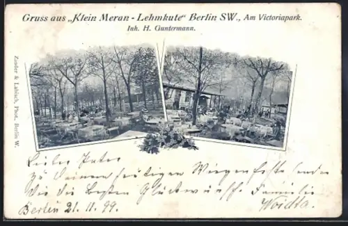 AK Berlin-Kreuzberg, Klein-Meran-Lehmkute, Inh. H. Guntermann, Am Victoriapark