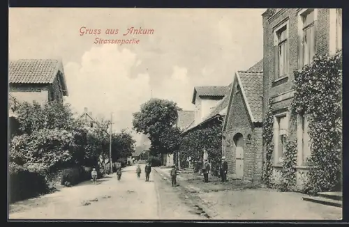 AK Ankum, Strassenpartie mit Passanten