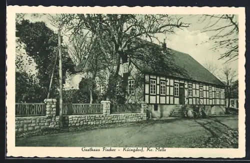 AK Küingdorf, Blick auf das Gasthaus Fischer