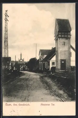 AK Buer /Osnabrück, Mindener Tor mit Strassenpartie