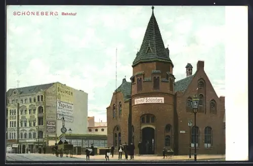 AK Berlin-Schöneberg, Partie am Bahnhof