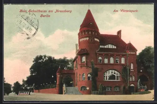 AK Berlin-Kreuzberg, Gasthaus zum Schultheiss am Kreuzberg, Am Viktoriapark