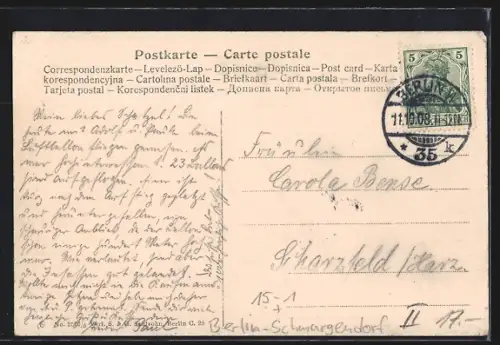 AK Berlin, Internationale Ballon-Wettfahrt 1908