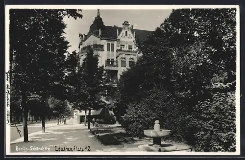 Foto-AK Berlin-Schöneberg, Partie am Leuthenplatz