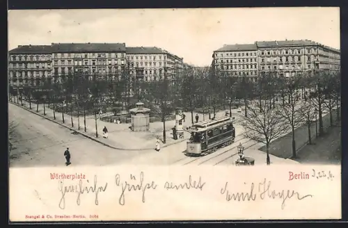 AK Berlin-Prenzlauer Berg, Wörtherplatz (heute Kollwitzplatz) mit Strassenbahn