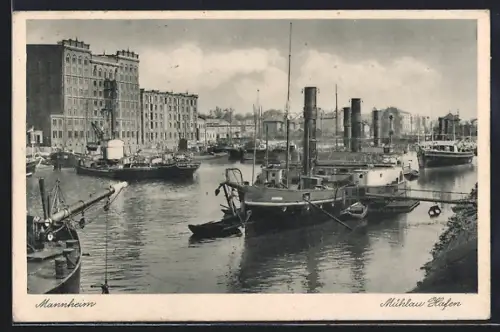 AK Mannheim a. Rhein, Mühlau-Hafen