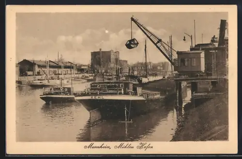 AK Mannheim, Mühlau Hafen