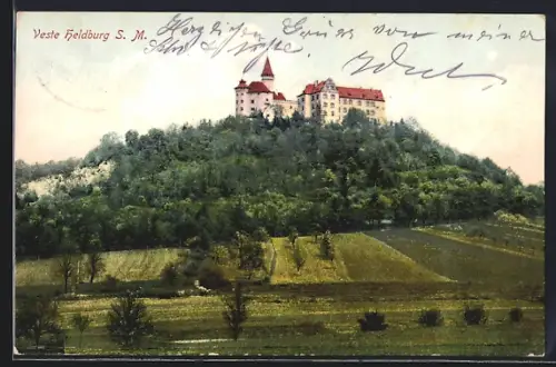 AK Heldburg / S. M., Blick auf die Veste Heldburg