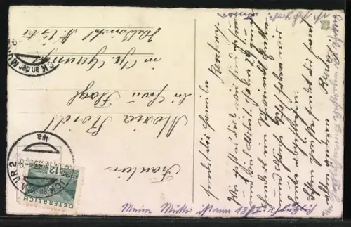 AK Osterküken auf einer Wippe mit Osterei