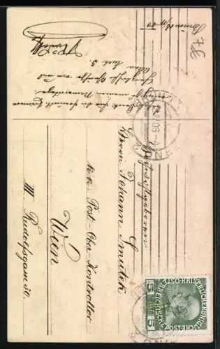 Künstler-AK Zwei Osterküken mit einer Ostereiglocke unter Blumen, Fröhliche Ostern