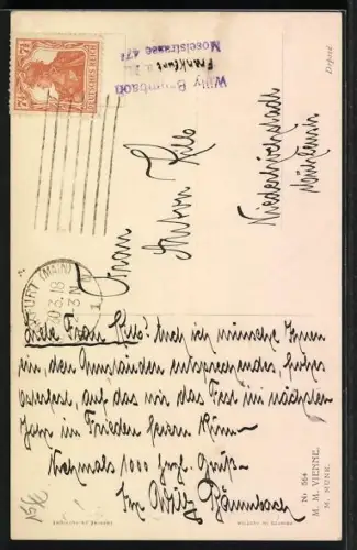 Künstler-AK Osterküken neben einer Blumenvase mit Weidenkätzchen, Fröhliche Ostern