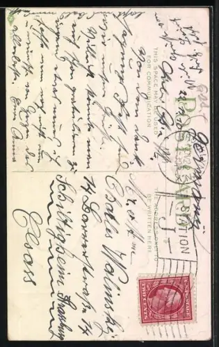 AK Junge trägt einen Truthahn auf den Schultern, Thanksgiving Greetings