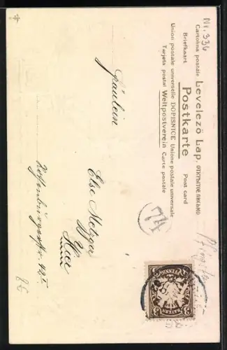 AK Hütte vor Bergpanorama, Porträt einer jungen Frau in Tracht, Fröhliche Pfingsten