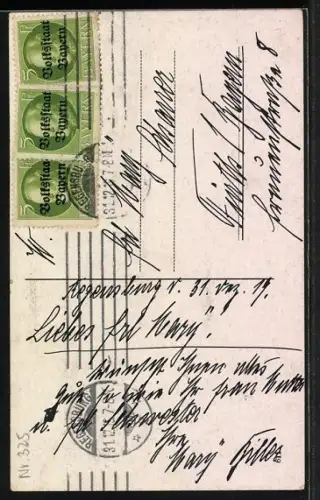 AK Kind und Schneemann mit Mistelzweigen, Neujahrsgruss