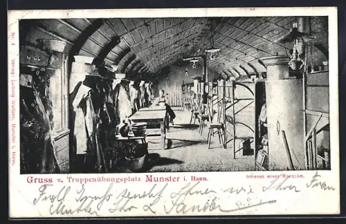 AK Munster i. Hann., Truppenübungsplatz, Inneres einer Baracke