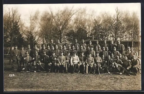 Foto-AK Lockstedter Lager, Soldaten in Uniform, Gruppenbild