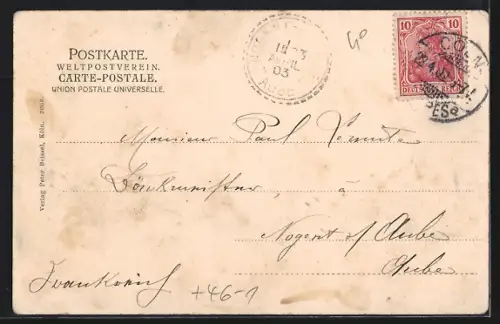 AK Köln-Neustadt, Hohenzollern-Ring mit Strassenbahn und Eck-Turmgebäude