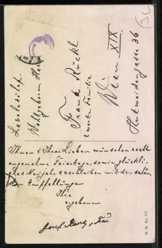 Künstler-AK M. Munk Nr. 671: Neujahrsgruss mit Glücksschwein und Tannenzweig
